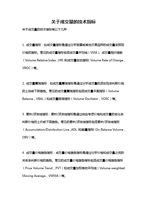 关于成交量的技术指标