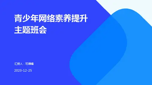 青少年网络素养提升主题班会
