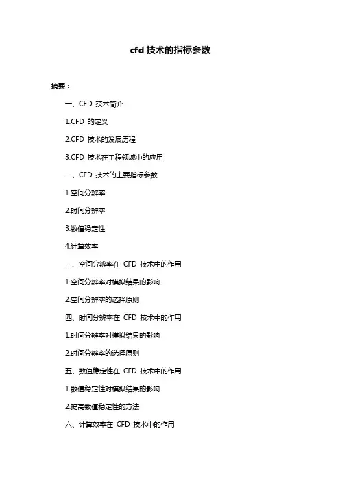 cfd技术的指标参数