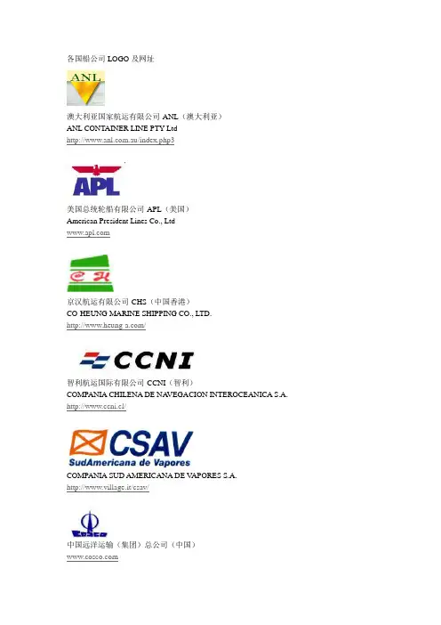 各国船公司LOGO网址