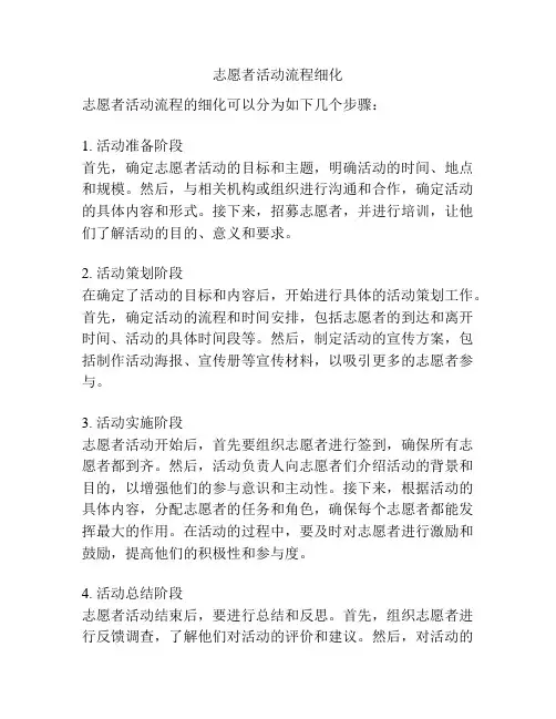 志愿者活动流程细化