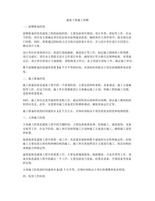 建筑工程施工周期