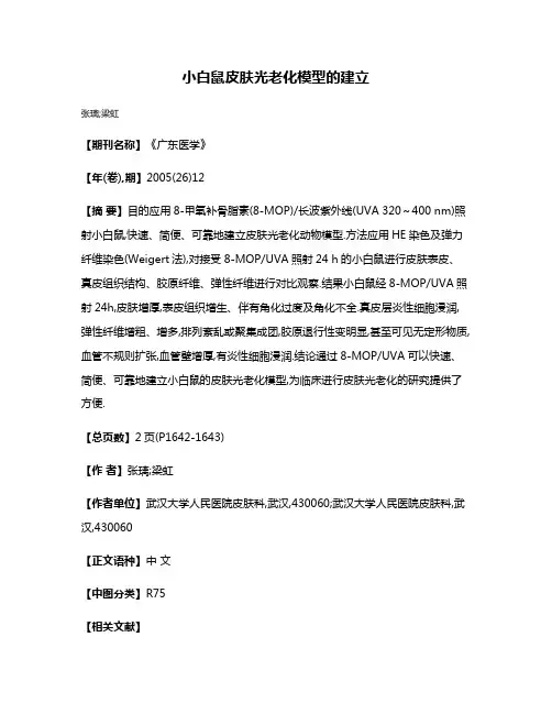 小白鼠皮肤光老化模型的建立