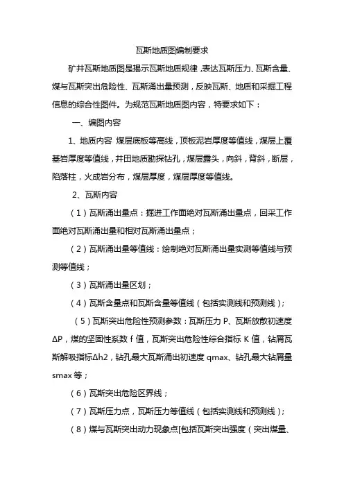 矿井瓦斯地质图编制要求