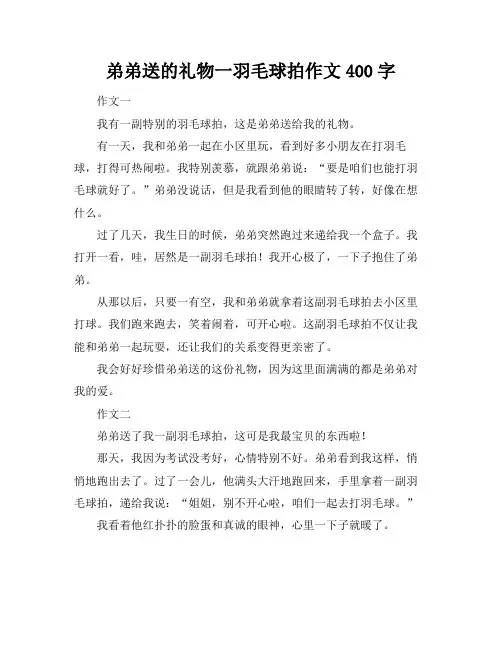 弟弟送的礼物一羽毛球拍作文400字