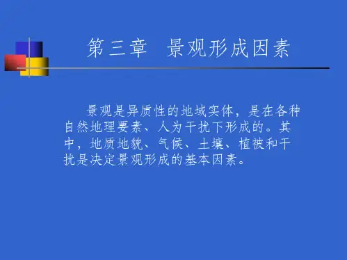 第三章 景观形成因素