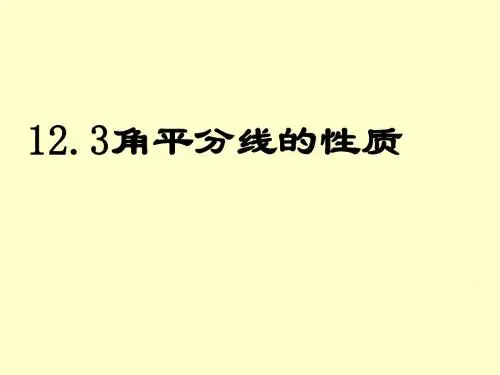 人教版八年级数学上册教学课件《12.3 角平分线的性质》 (共19张PPT)
