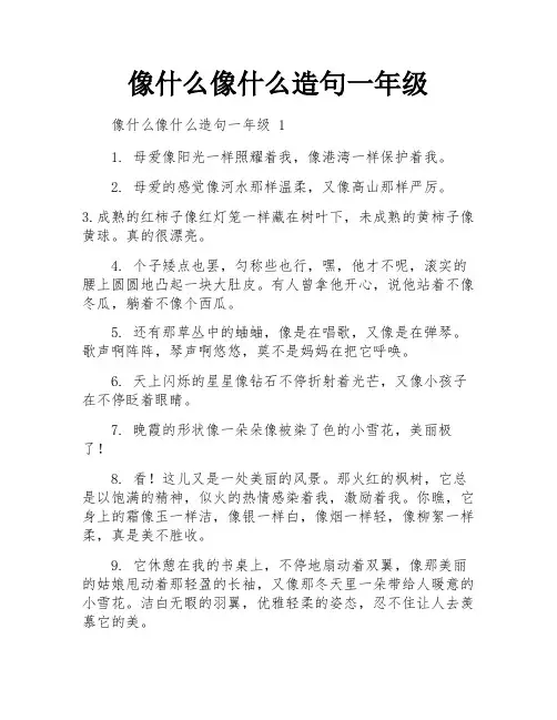 像什么像什么造句一年级