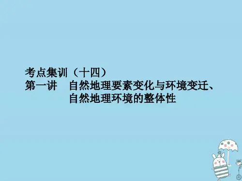 2021版高考地理一轮总复习考点集训(十四)第一讲自然地理要素变化与环境变迁、自然地理环境的整体性课件