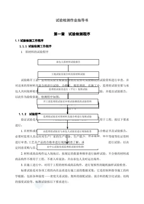公路工程试验室试验检测作业指导书