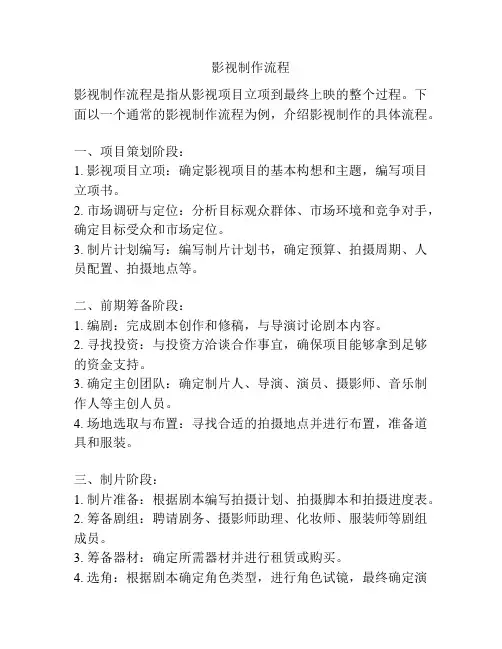 影视制作流程