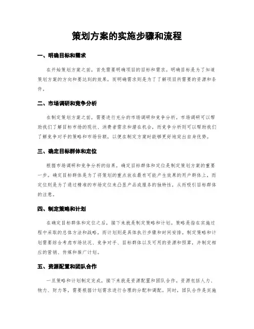 策划方案的实施步骤和流程