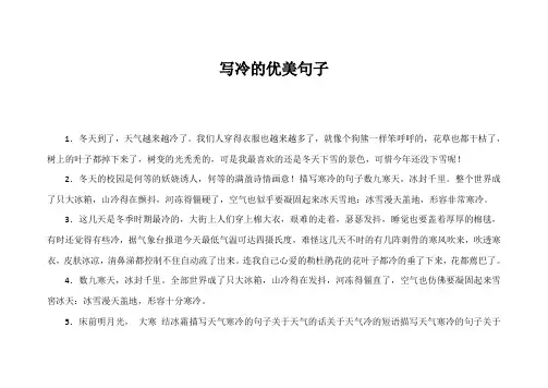 写冷的优美句子