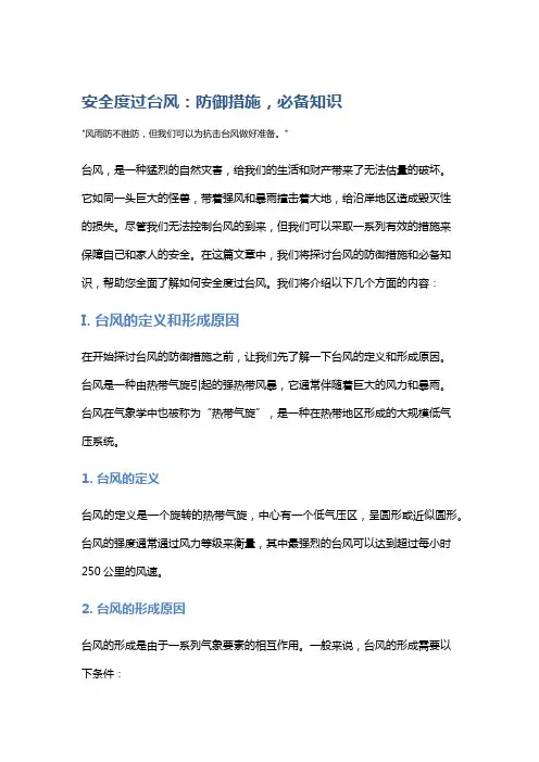 安全度过台风：防御措施,必备知识