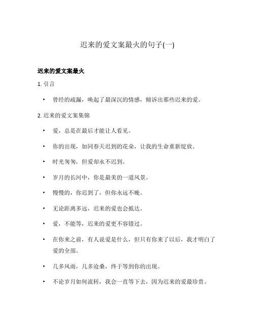 迟来的爱文案最火的句子(一)