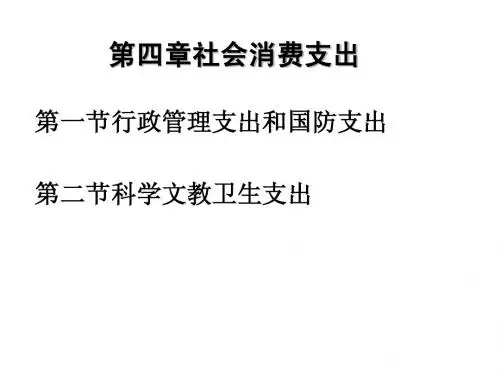 第四章社会消费支出