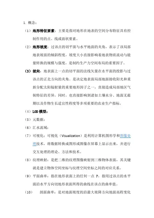 数字高程模型整理资料