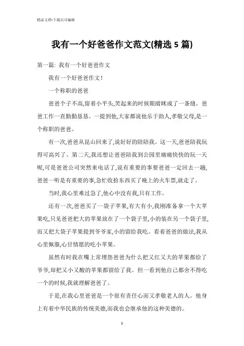 我有一个好爸爸作文范文(精选5篇)