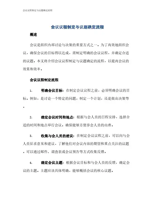 会议议程制定与议题确定流程