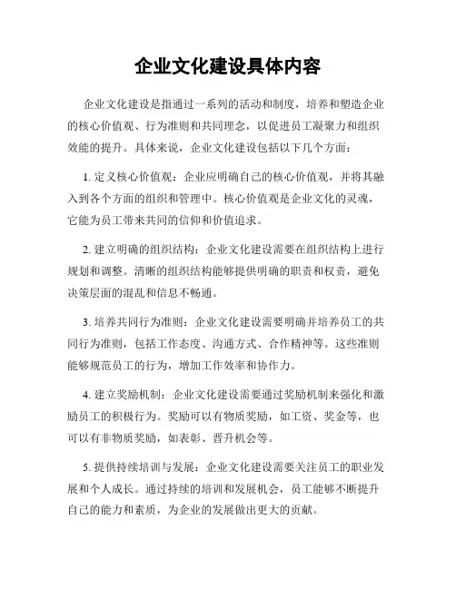 企业文化建设具体内容