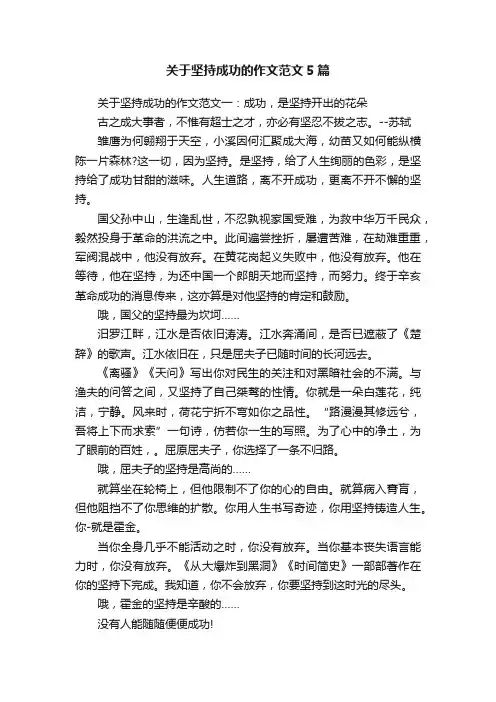 关于坚持成功的作文范文5篇