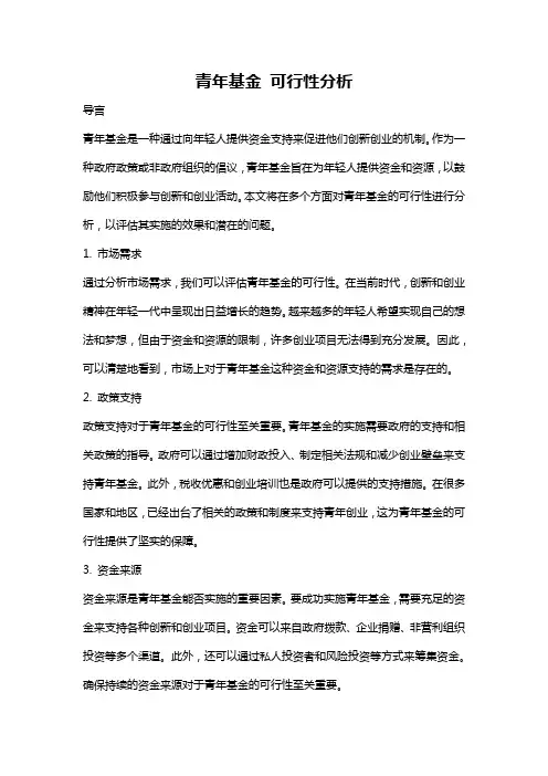 青年基金 可行性分析
