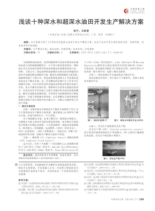 浅谈十种深水和超深水油田开发生产解决方案