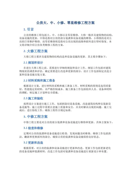 公房大、中、小修、零星维修工程方案 (2)