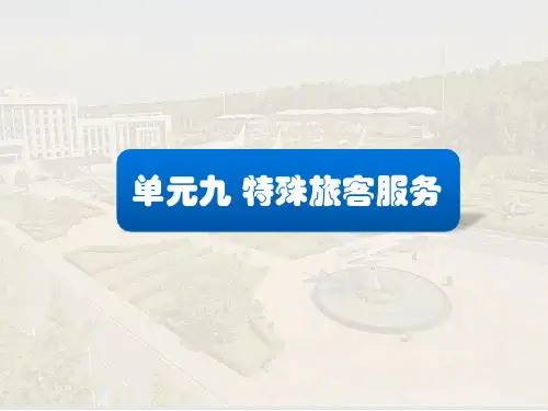 民航机场地面服务(第三版)单元九 特殊旅客服务