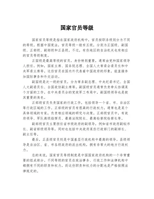 国家官员等级