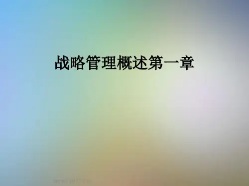 战略管理概述第一章
