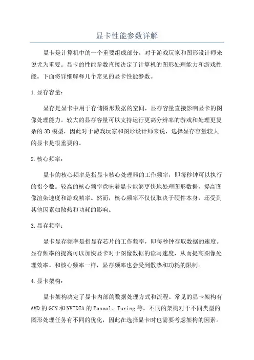 显卡性能参数详解