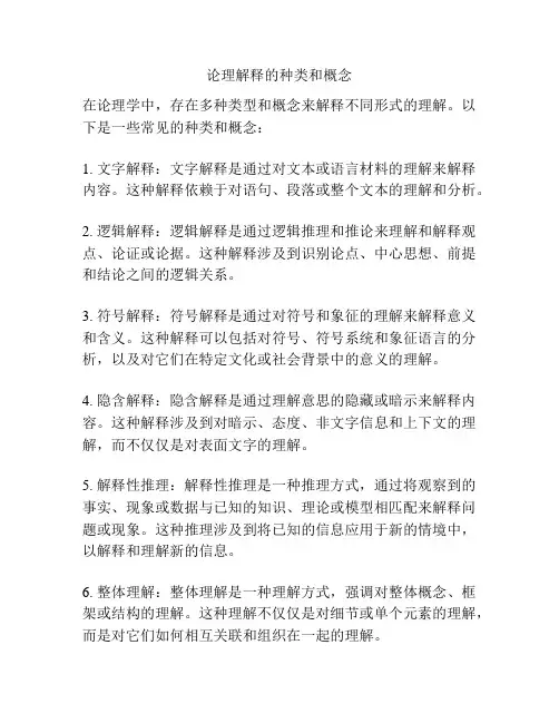 论理解释的种类和概念