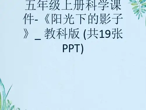 五年级上册科学《阳光下的影子》教科版