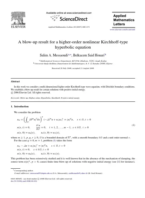 A blow-up result for a higher-order nonlinear Kirchhoff-type