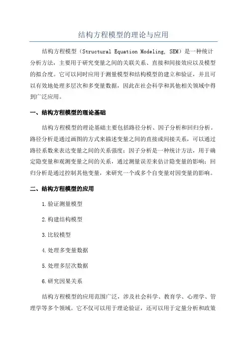 结构方程模型的理论与应用