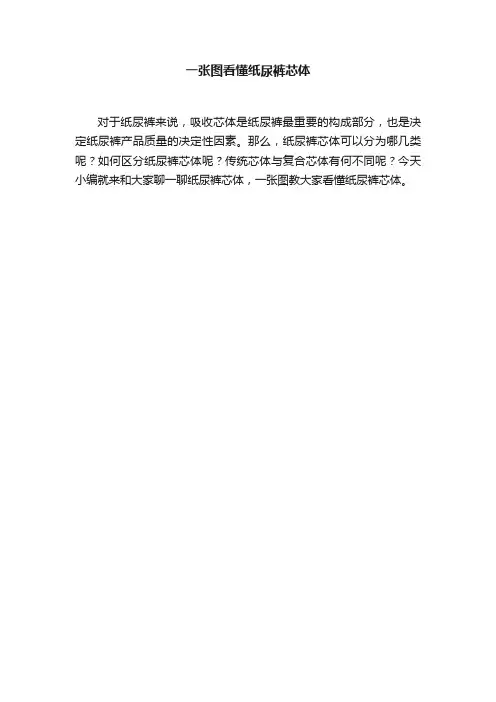 一张图看懂纸尿裤芯体