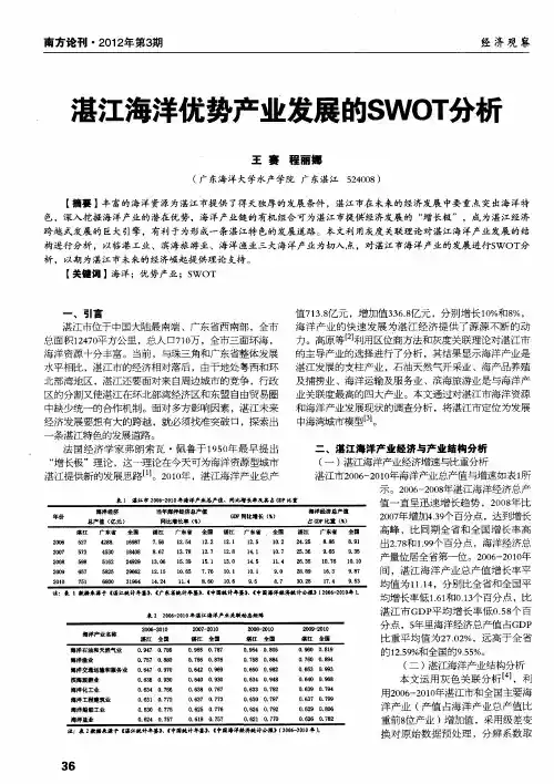 湛江海洋优势产业发展的SWOT分析