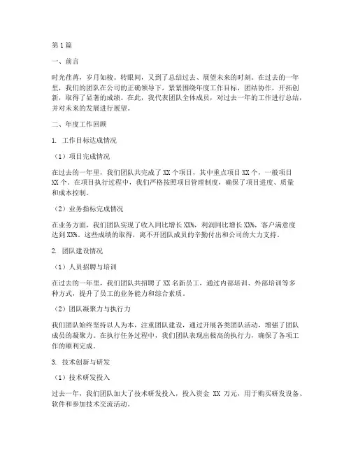 团队年度总结阐述范文(3篇)