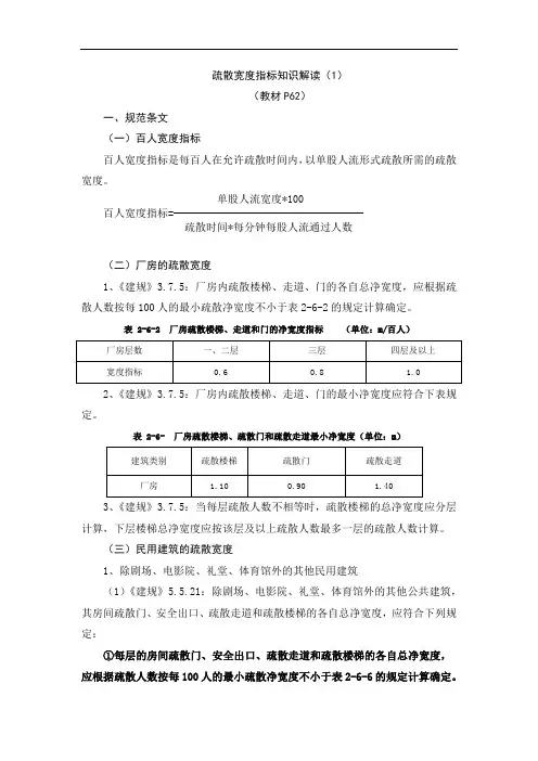 消防工程师-技术实务重难点-11疏散宽度指标知识解读(1)