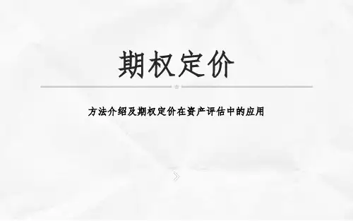 期权定价方法介绍