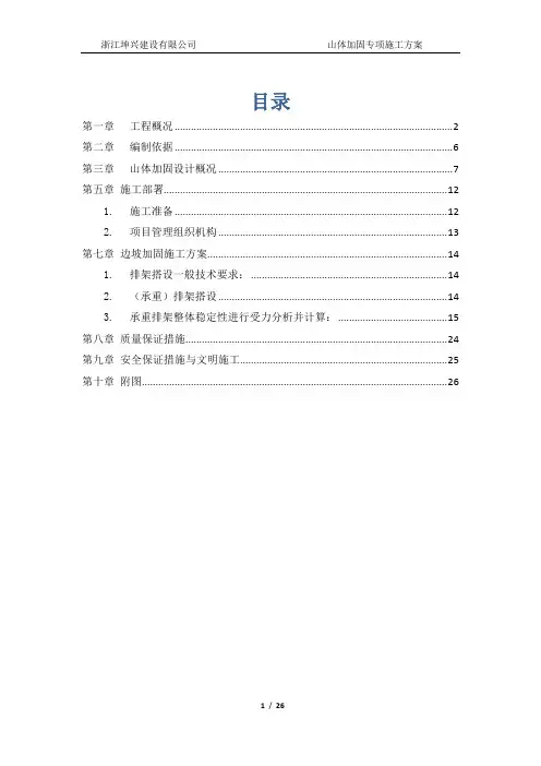 山体加固专项施工方案