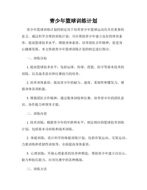 青少年篮球训练计划
