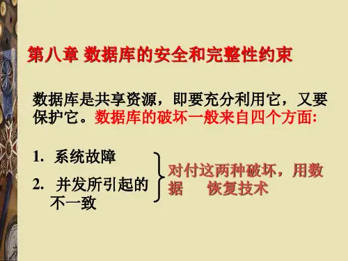 第十一章  数据库的安全和完整性约束