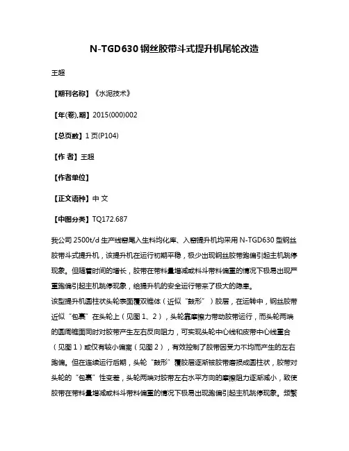 N-TGD630钢丝胶带斗式提升机尾轮改造