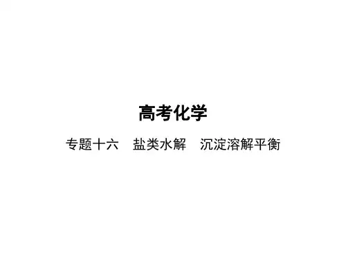 高中化学高考总复习 专题十六 盐类水解 沉淀溶解平衡