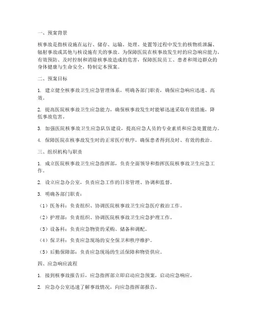 医院核事故卫生应急预案