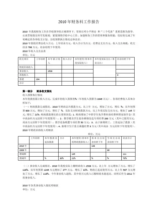 学校年度财务工作报告 2