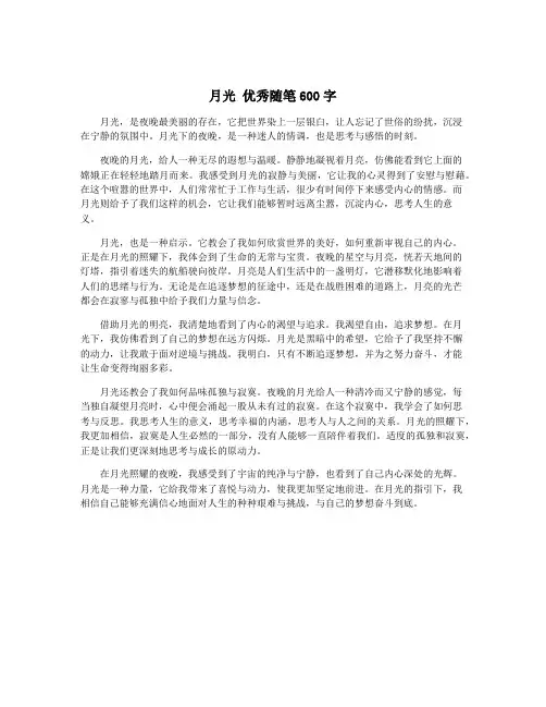 月光 优秀随笔600字