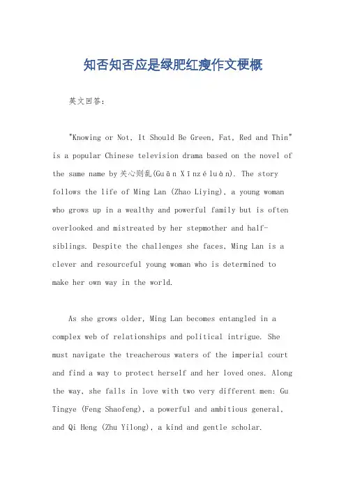 知否知否应是绿肥红瘦作文梗概